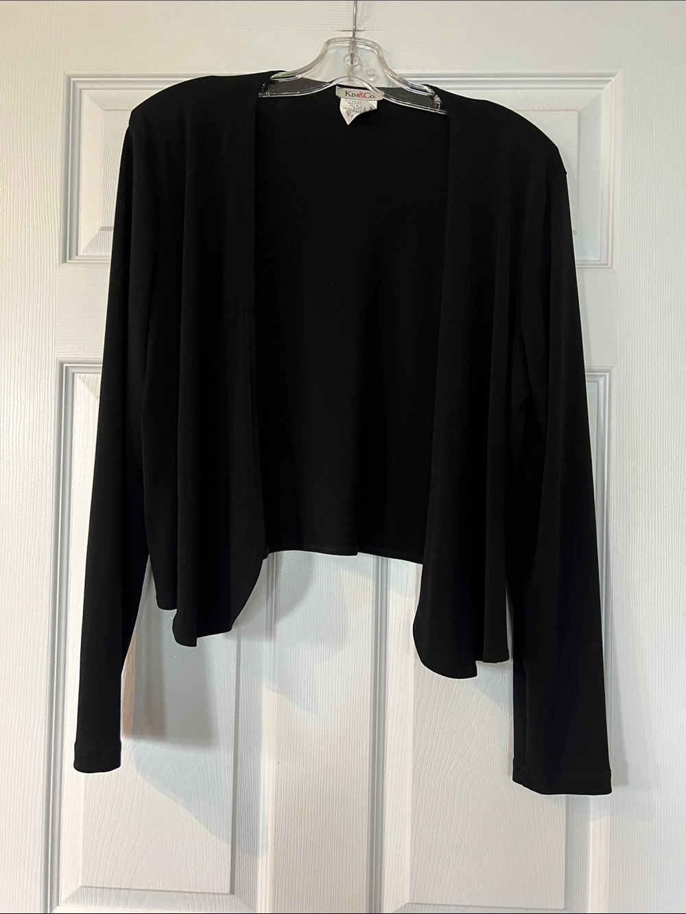 Kim & Co Women's Black Open Front Draped Cardigan